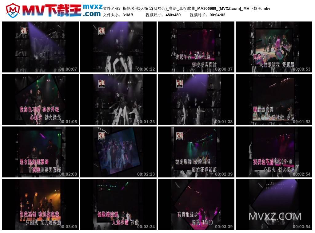 梅艳芳-似火探戈(演唱会)_粤语_流行歌曲_MA305989